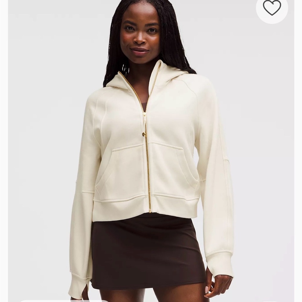 lululemon full zip scuba Cream Hoodie Jacket